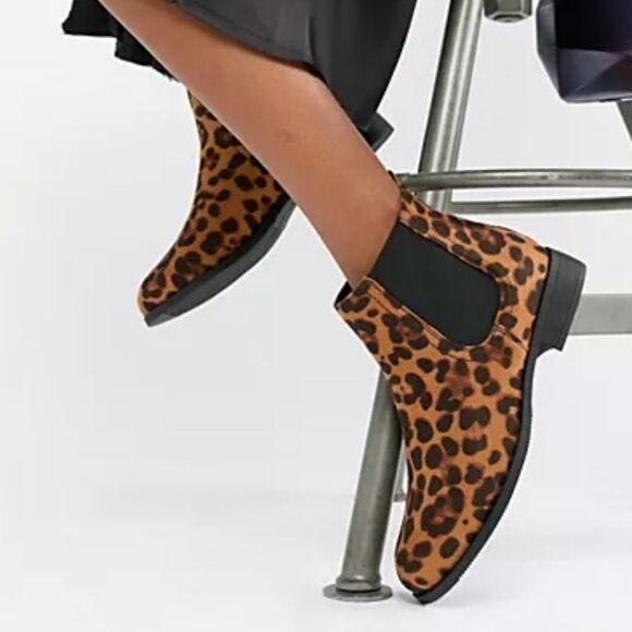 BRAND NEW NEW DAY FAUX SUEDE LEOPARD PRINT ANKLE BOOTS - Picture 1 of 15